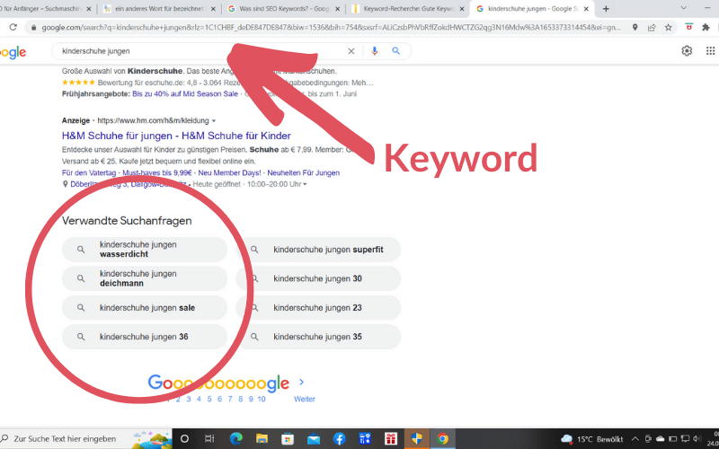 SEO für Anfänger- starte immer mit einer Keyword Recherche- benutze Short Tail Keywords oder Keyword Phrasen